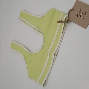 Stone Fox Swim Dhalia Cropped Bikini Top Butterfly Green XS
